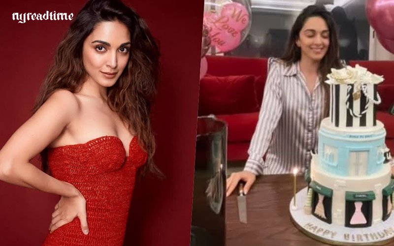 Kiara Advani kisses Sidharth Malhotra during birthday celebration at home; observe his miniature representation on the cake.