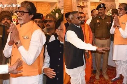 Amitabh Bachchan visits Ayodhya to receive blessings at Ram Mandir. View photos.